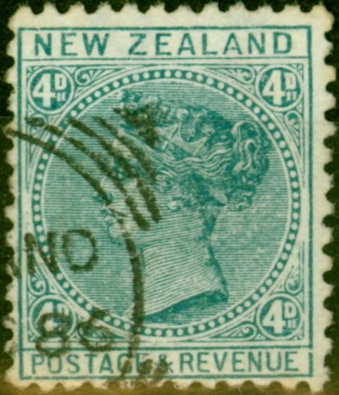Collectible Postage Stamp from New Zealand 1882 4d Blue-Green SG190 Fine Used