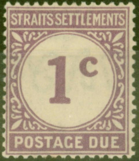 Rare Postage Stamp from Straits Settlements 1924 1c Violet SGD1 Fine Lightly Mtd Mint