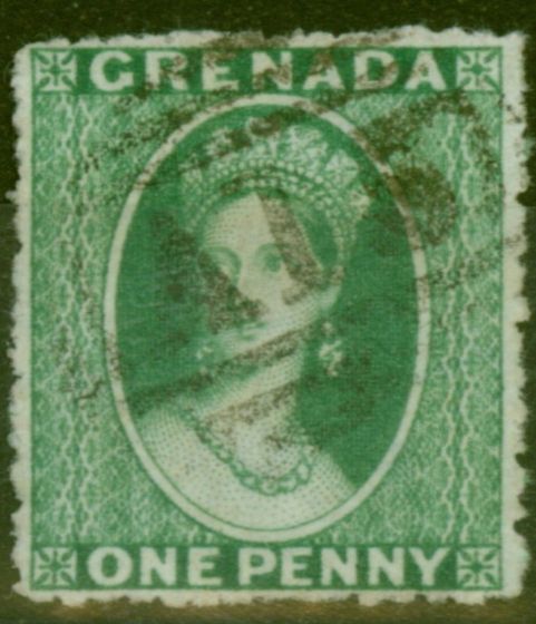 Old Postage Stamp from Grenada 1873 1d Dp Green SG10 Fine Used