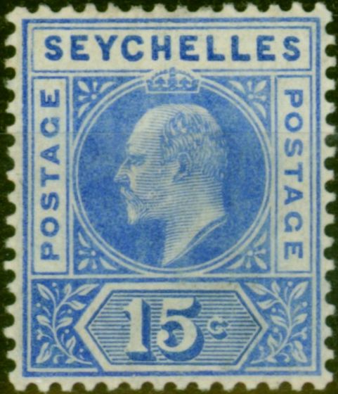 Collectible Postage Stamp Seychelles 1903 15c Ultramarine SG50 Fine LMM