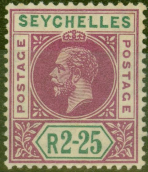 Collectible Postage Stamp from Seychelles 1913 2R25 Dp Magenta & Green SG81 Fine Very Lightly Mtd Mint