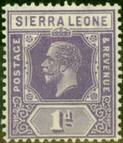 Collectible Postage Stamp from Sierra Leone 1925 1d Bright Violet SG132a Die II Fine Very Lightly Mtd Mint