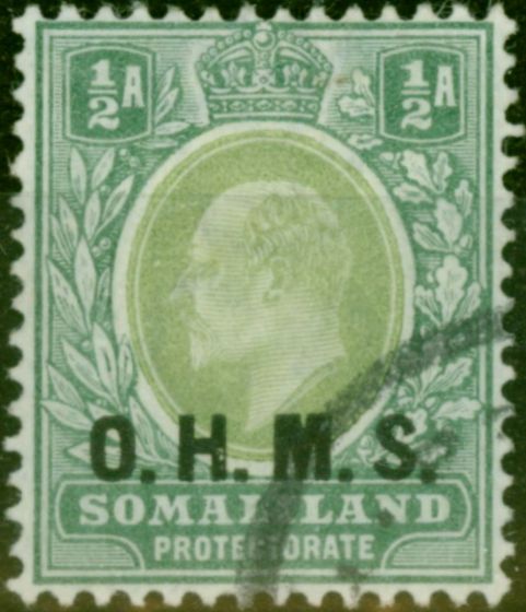 Valuable Postage Stamp Somaliland 1904 1-2a Dull Green & Green SG010 Good Used