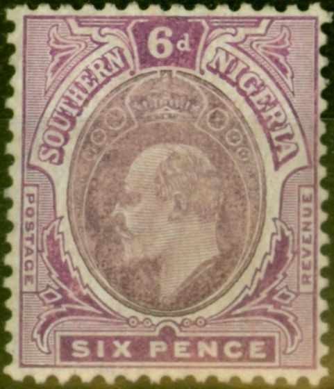 Collectible Postage Stamp from Southern Nigeria 1909 6d Dull Purple & Purple SG39 Fine MM
