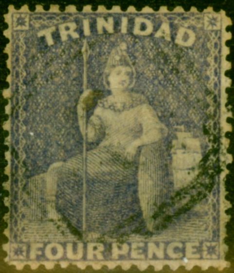 Collectible Postage Stamp from Trinidad 1860 4d Lilac SG48 P.15 Good Used