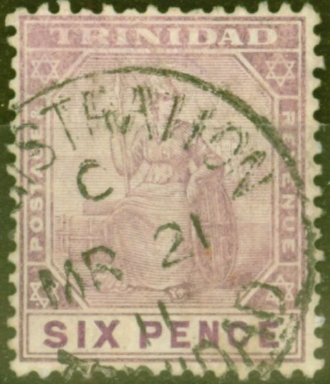Collectible Postage Stamp from Trinidad 1909 6d Dull & Brt Purple SG140 Good Used