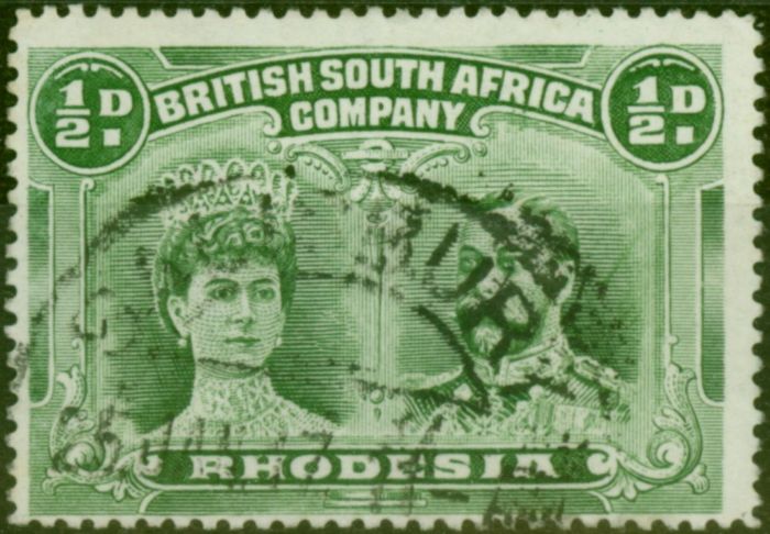 Valuable Postage Stamp Rhodesia 1910 1/2d Blue-Green SG167 P.15 Fine Used (Variants Available)