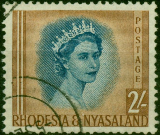 Rhodesia & Nyasaland 1954 2s Deep Blue & Yellow-Brown SG11 V.F.U . Queen Elizabeth II (1952-2022) Used Stamps