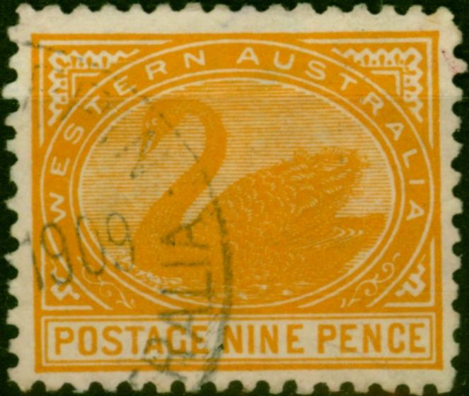 Western Australia 1906 9d Orange SG145 Fine Used . King Edward VII (1902-1910) Used Stamps