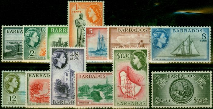Collectible Postage Stamp Barbados 1953-57 Set of 13 SG289-301 V.F MNH