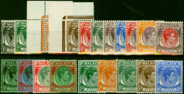 Straits Settlements 1937-41 Set of 20 SG278-298 Ex SG296 Fine LMM . King George VI (1936-1952) Mint Stamps