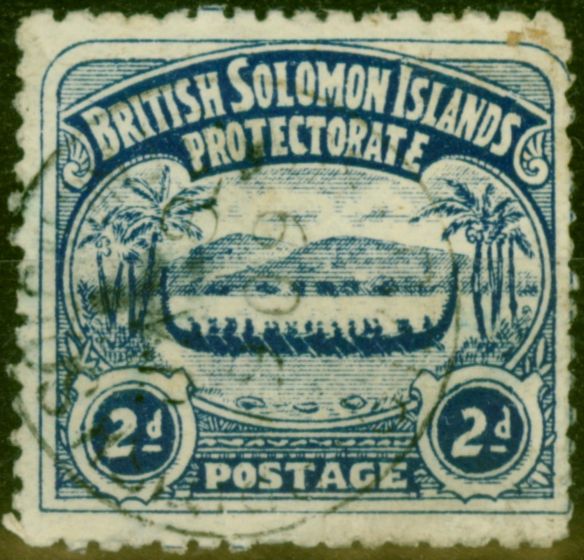 Valuable Postage Stamp from Solomon Islands 1907 2d Indigo SG3 Good Used