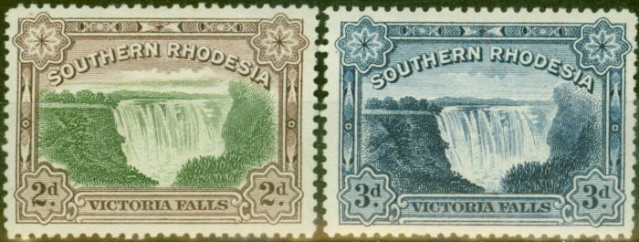 Collectible Postage Stamp from Southern Rhodesia 1932 Falls set of 2 SG29-30 Fine Lightly Mtd Mint