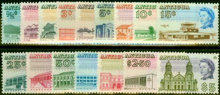 Collectible Postage Stamp from Antigua 1966 Set of 16 SG180-195 Very Fine MNH