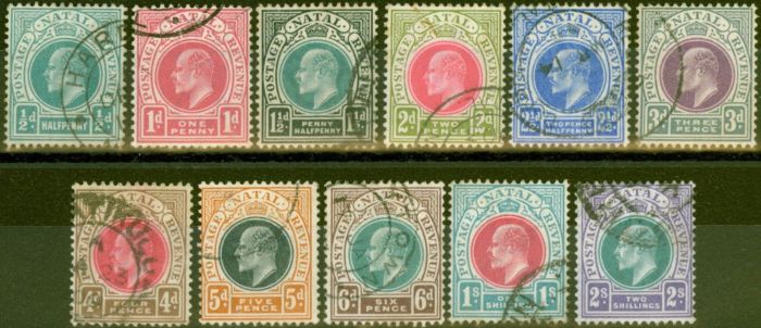 Collectible Postage Stamp from Natal 1902-03 set of 11 to 2s SG127-137 V.F.U