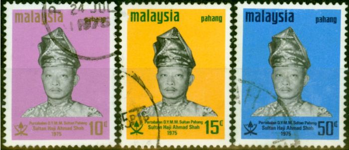 Rare Postage Stamp from Pahang 1975 Sultan Set of 3 SG103-105 Very Fine Used