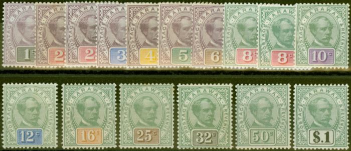 Old Postage Stamp from Sarawak 1888-97 Extended set of 16 SG8-21 Superb Lightly Mtd Mint Lovely Fresh Original Colours