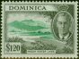Rare Postage Stamp Dominica 1951 $1.20 Emerald & Black SG133 V.F VLMM