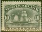 Old Postage Stamp from Newfoundland 1887 10c Black SG54 Fine MNH Regummed