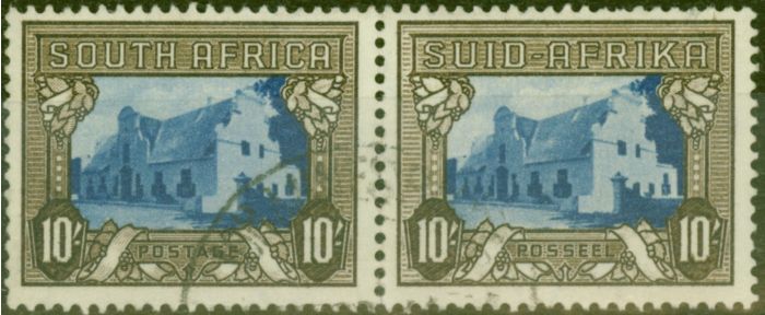 Valuable Postage Stamp from South Africa 1939 10s Blue & Sepia SG64c Fine Used