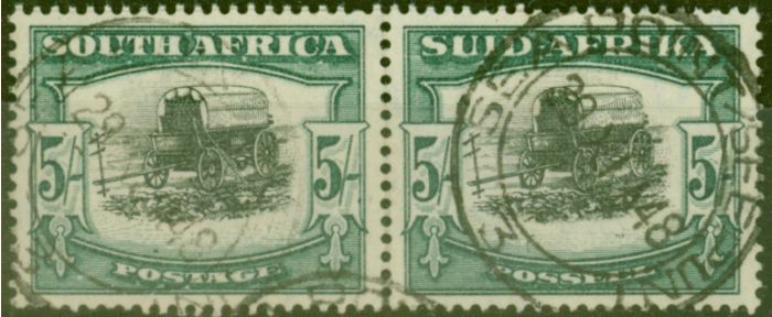 Rare Postage Stamp from Suth Africa 1933 5s Black & Green SG64 Fine Used