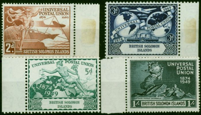 British Solomon Islands 1949 UPU Set of 4 SG77-80 Fine MNH . King George VI (1936-1952) Mint Stamps