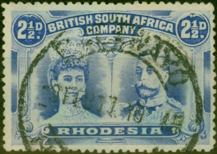 Old Postage Stamp Rhodesia 1910 2 1/2d Chalky Blue SG133 Fine Used Stamp