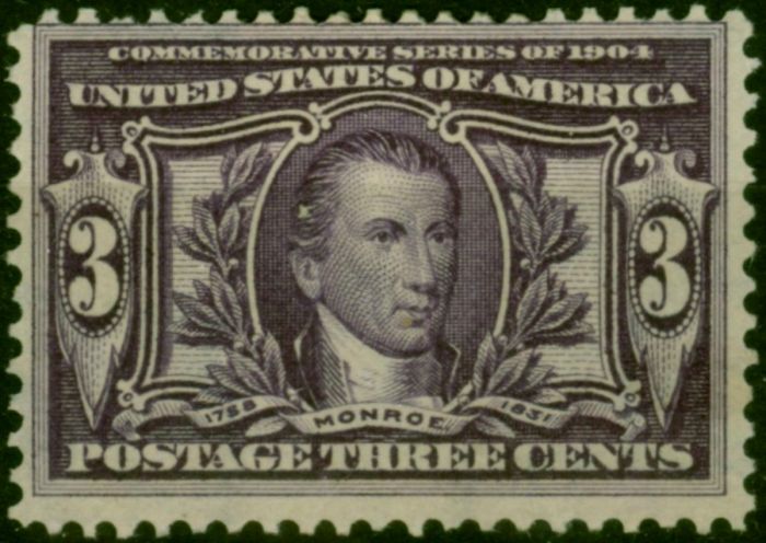 U.S.A 1904 3c Violet SG332 Fine MM  King Edward VII (1902-1910) Rare Stamps