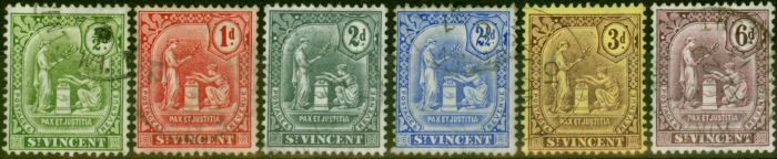Rare Postage Stamp St Vincent 1909-11 Set of 6 SG102-107 Fine Used