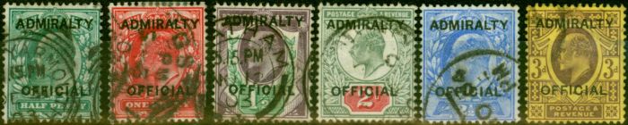 Rare Postage Stamp from GB 1903 Admiralty Set of 6 SG0101-0106 Fine Used