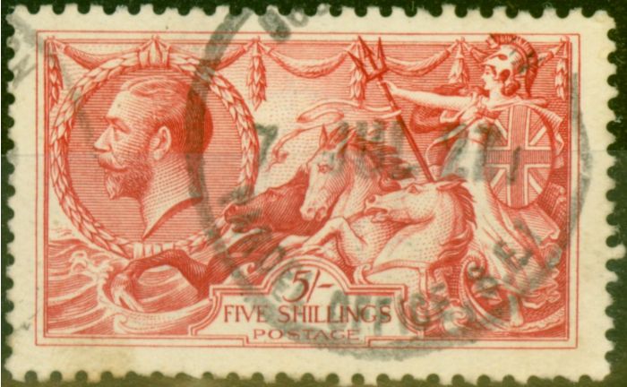 Collectible Postage Stamp from GB 1919 5s Rose-Red SG416 Fine Used (3)