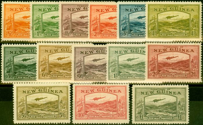 Rare Postage Stamp from New Guinea 1939 Air Set of 14 SG212-225 Very Fine Mounted Mint
