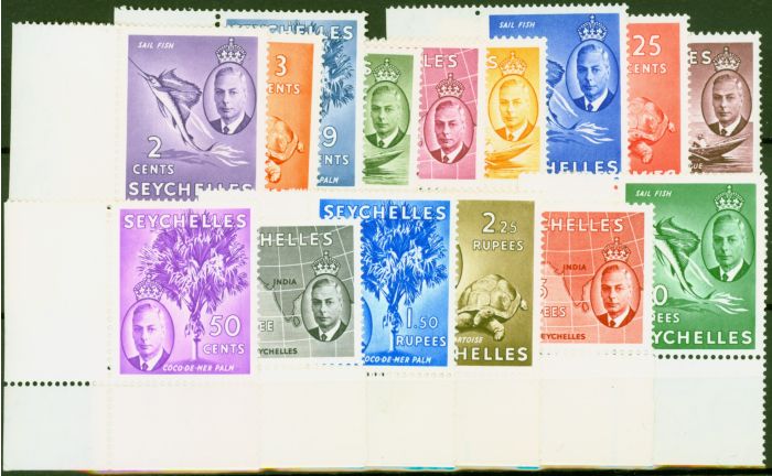 Valuable Postage Stamp from Seychelles 1952 set of 15 SG158-172 V.F MNH Corner Marginals