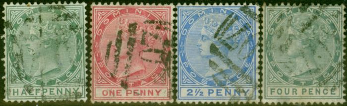 Rare Postage Stamp Dominica 1886-88 Set of 4 to 4d SG20-24 Good Used