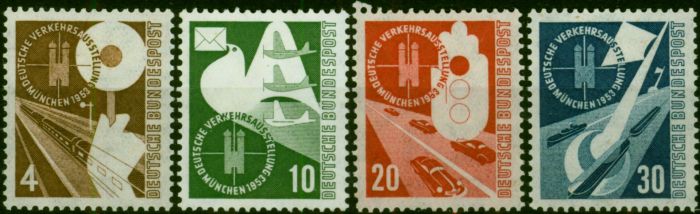 Old Postage Stamp Germany 1953 Transport Set of 4 SG1093-1096 Fine & Fresh LMM