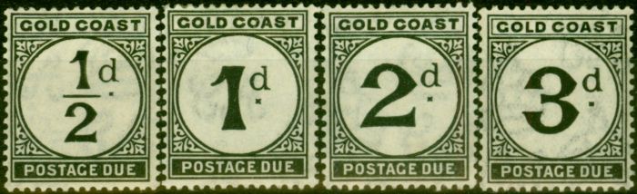 Old Postage Stamp from Gold Coast 1923 Postage Due Set of 4 SGD1-D4 Fine Mtd Mint