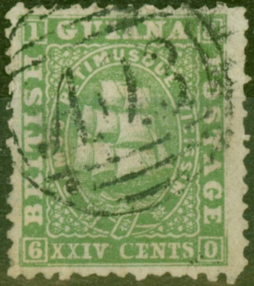Valuable Postage Stamp from British Guiana 1864 24c Green SG64 Fine Used