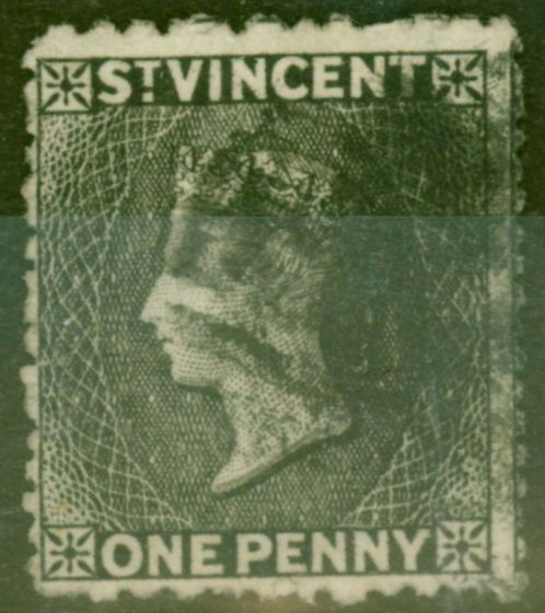 Rare Postage Stamp from St Vincent 1872 1d Black SG18 Fine Used
