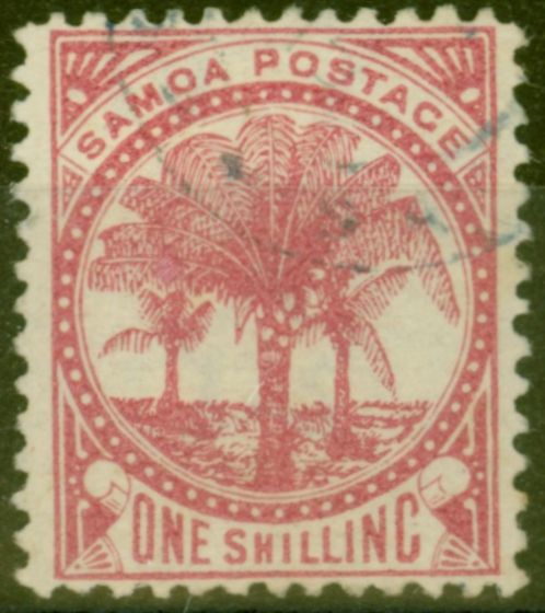 Old Postage Stamp from Samoa 1886 1s Rose SG25 P.12.5 Fine Used (9)