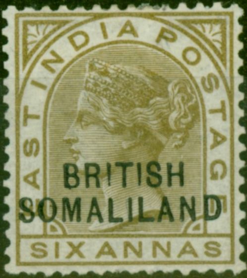 Old Postage Stamp Somaliland 1903 6a Olive-Bistre SG19 Fine MM