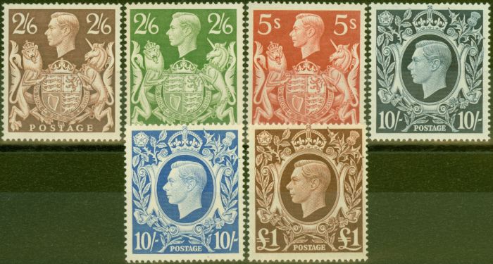 Valuable Postage Stamp from GB 1939-48 set of 6 SG476-478c Fine Very Lightly Mtd Mint