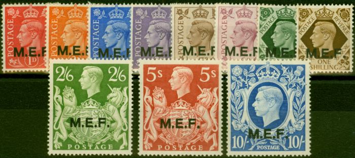 Rare Postage Stamp Middle East Forces 1943-47 Set of 11 SGM11-M21 Fine MNH (2)