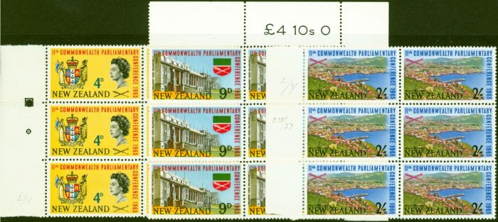 Valuable Postage Stamp from New Zealand 1965 Set of 3 SG835-837 in Fine MNH Blocks of 6