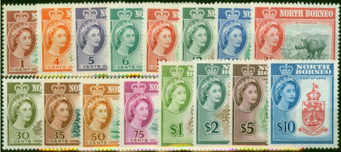 North Borneo 1961 Set of 16 SG391-406 Fine & Fresh LMM. Queen Elizabeth II (1952-2022) Mint Stamps