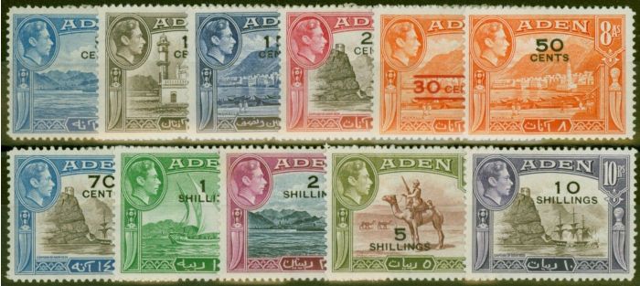 Rare Postage Stamp from Aden 1951 set of 11 SG36-46 Fine Mtd Mint