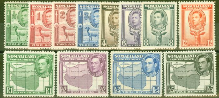 Collectible Postage Stamp Somaliland 1938 set of 12 SG93-104 Fine LMM