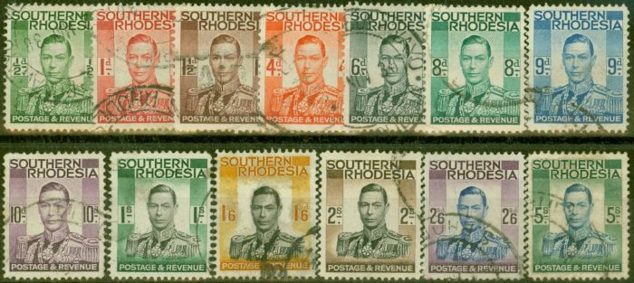 Valuable Postage Stamp from Southern Rhodesia 1937 set of 13 SG40-52 Good Used