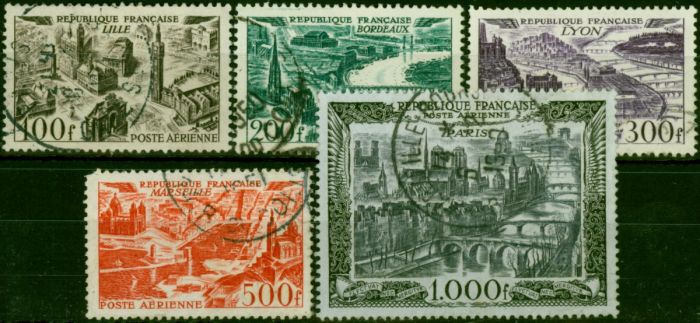 France 1949-50 Air Cities Set of 5 SG1055-1059 Fine Used  King George VI (1936-1952) Rare Stamps