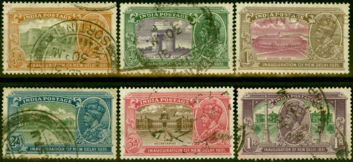 Valuable Postage Stamp from India 1931 Stars Pointing Left Set of 6 SG226w-231w Good Used