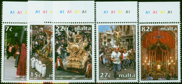Malta 2006 Holy Week Set of 5 SG1477-1481 V.F.MNH  Queen Elizabeth II (1952-2022) Collectible Stamps